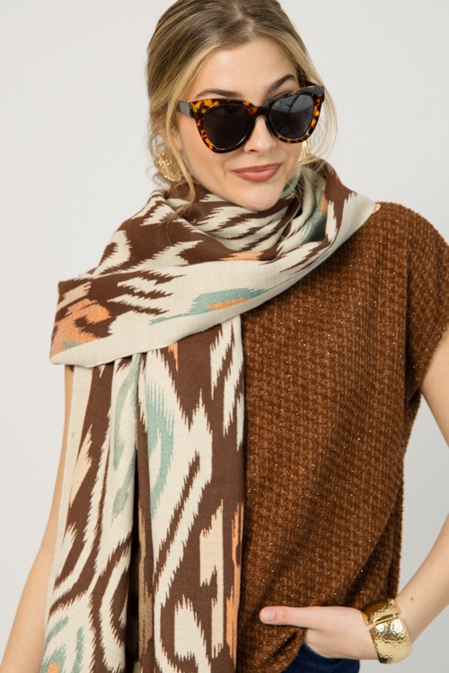 Ikat Scarf Wrap, Brown - 0108-39p.jpg