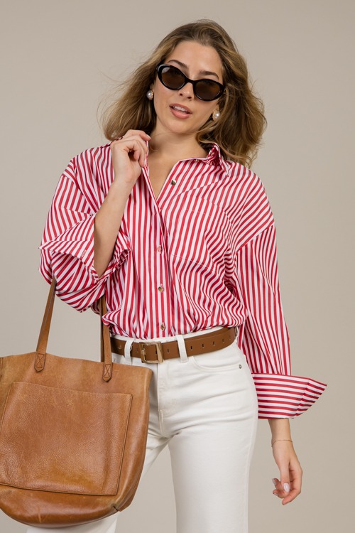 Gold Button Stripe Shirt, Red - 0108-46p.jpg