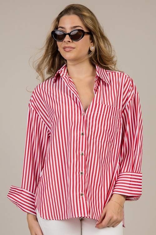 Gold Button Stripe Shirt, Red - 0108-48.jpg