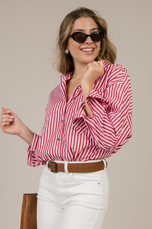 Gold Button Stripe Shirt, Red - 0108-50.jpg