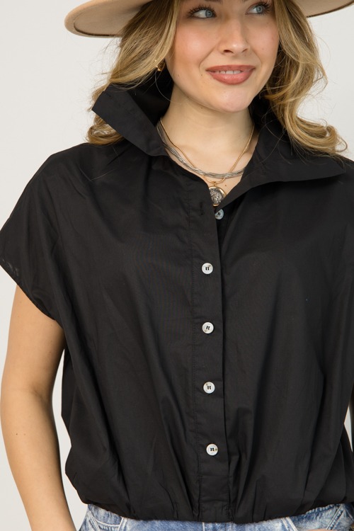 Bubble Hem Button Up, Black - 0108-56.jpg