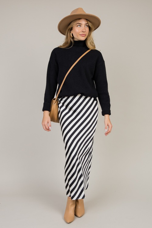 Satin Stripe Maxi Skirt, Black White - 0109-91.jpg