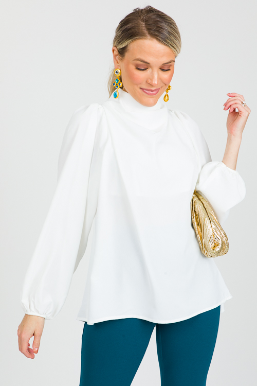 Long Sleeve Lisa Blouse, White