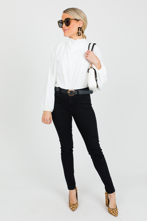 Long Sleeve Lisa Blouse, White