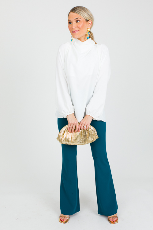 Bianca Pull-On Pants, Teal