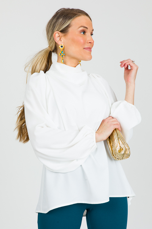 Long Sleeve Lisa Blouse, White