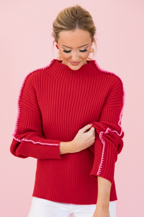 Pink Trim Ribbed Sweater, Red - 0110-169-Edit.jpg