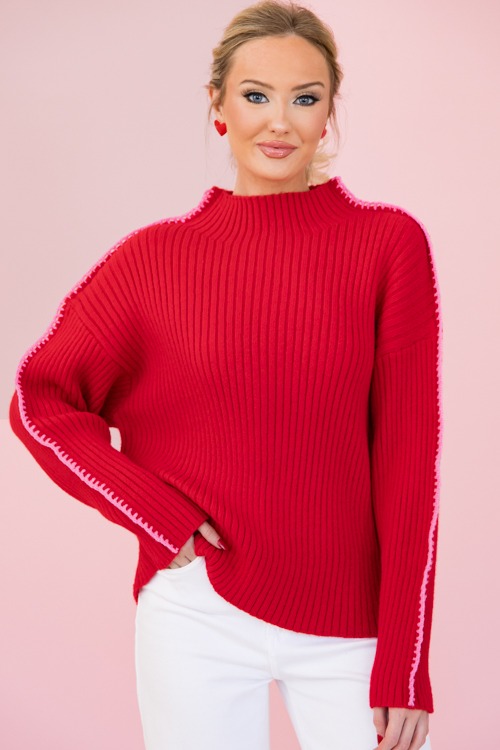 Pink Trim Ribbed Sweater, Red - 0110-172-Edit.jpg