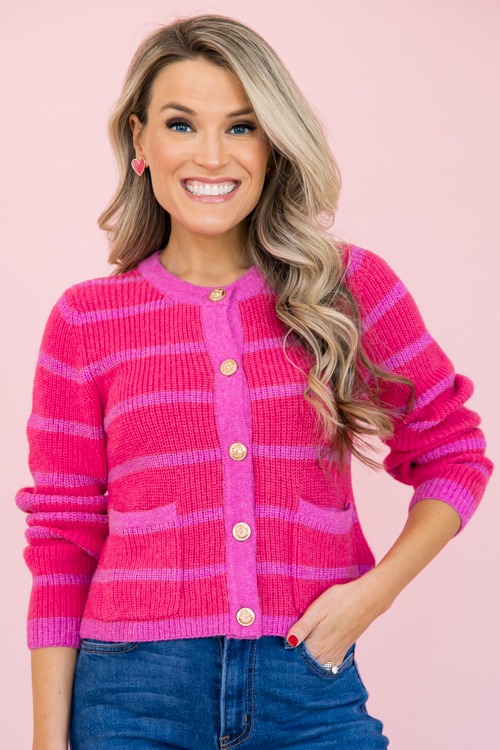 Kassidy Stripe Cardigan, Pink Magenta - 0110-214.jpg