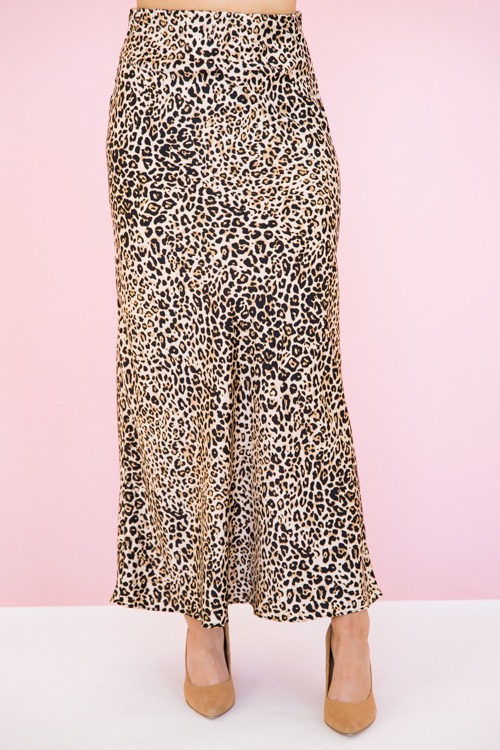 Mikayla Leopard Maxi Skirt, Brown