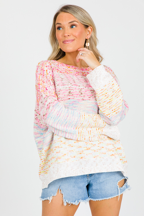 Multi Ombre Sweater, Cream/Pink/Blue