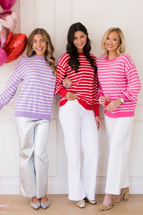 Daya Stripe Sweater, Pink