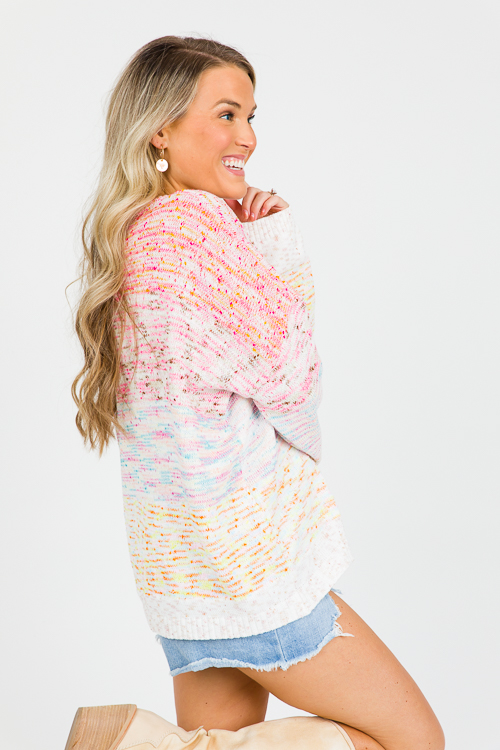 Multi Ombre Sweater, Cream/Pink/Blue