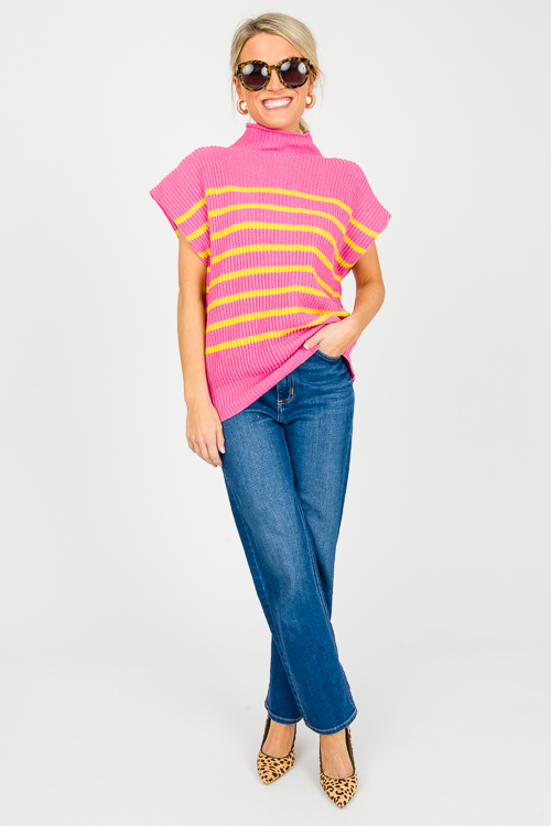 Benji Stripe Sweater, Pink