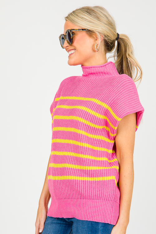 Benji Stripe Sweater, Pink
