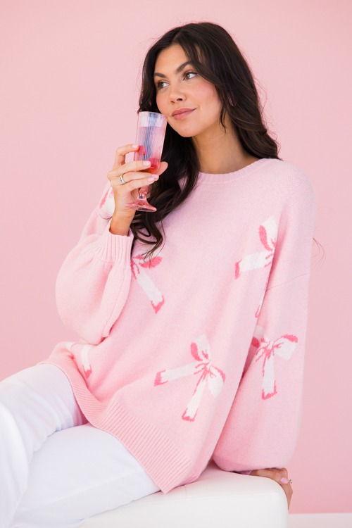 Bow Balloon Sleeve Sweater, Lt. Pink - 0110-47.jpg