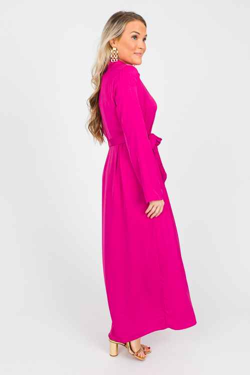 Polly Belted Maxi, Fuchsia