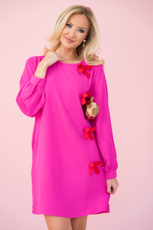 Bow Front Dress, Magenta - 0110-95h.jpg