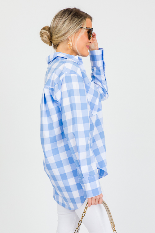 Gingham Check Shirt, Blue/White