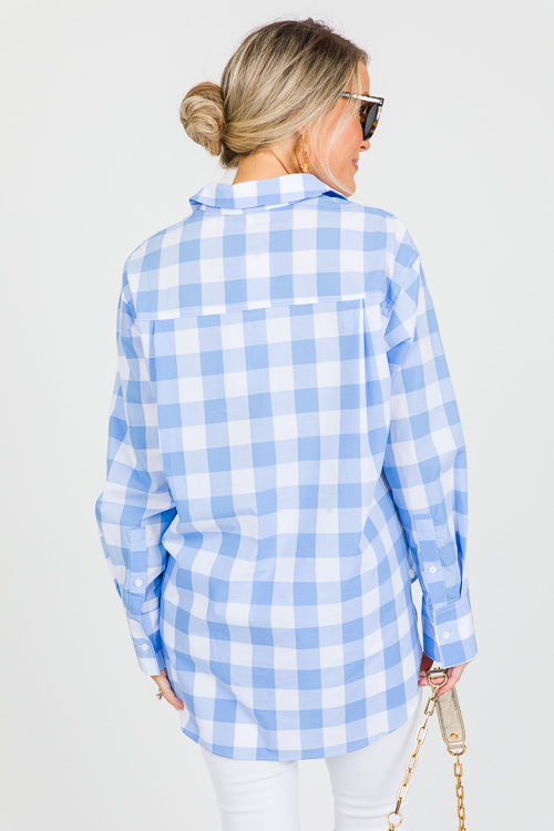 Gingham Check Shirt, Blue/White
