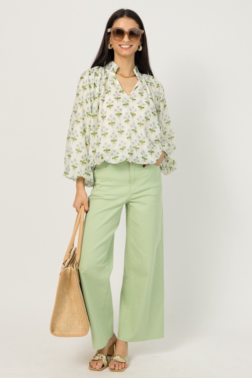 Raw Hem Wide Leg Pants, Mint Sage - 0112-111.jpg