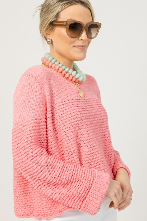 Solid Rondelle Necklace, Pink - 0112-117.jpg