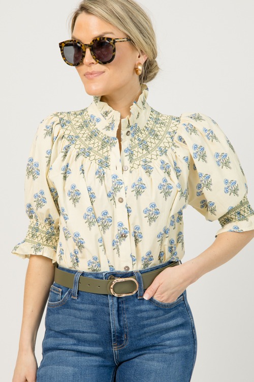 Half Hammered Buckle Belt, Olive - 0112-141.p.jpg