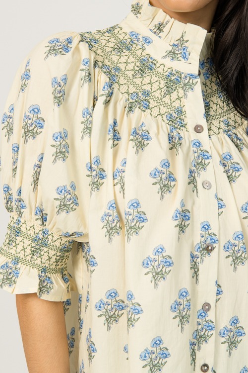Smock Detail Floral Top, Yellow - 0112-143.jpg