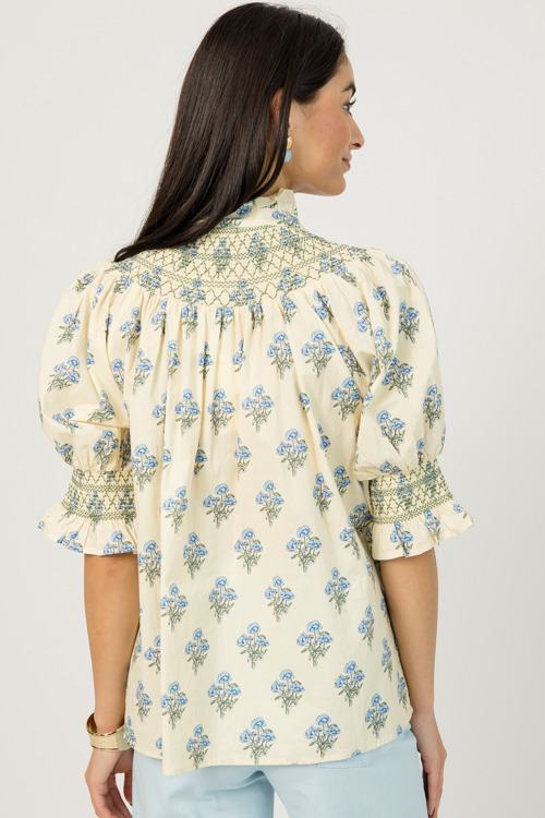 Smock Detail Floral Top, Yellow - 0112-149.jpg