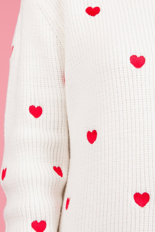 Heart Confetti Sweater, Red