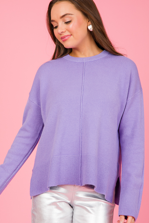 Rib Detail Sweater, Iris