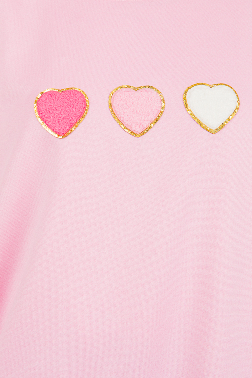 Heart Patch Sweatshirt, Pink