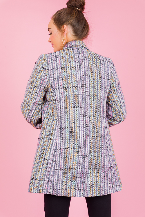 Multi Tweed Jacket, Pink/Yellow