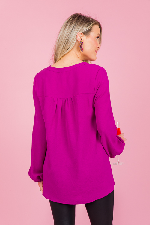 Alexandria Button Blouse, Magenta