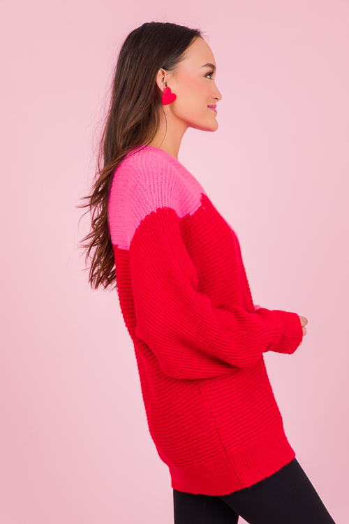Slope Sweater, Hot Pink/Red