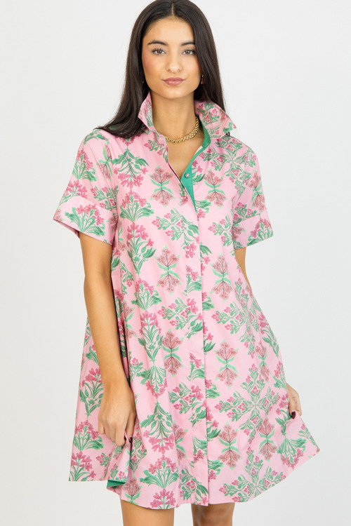 Floral Print Dress, Pink - 0114-101.jpg