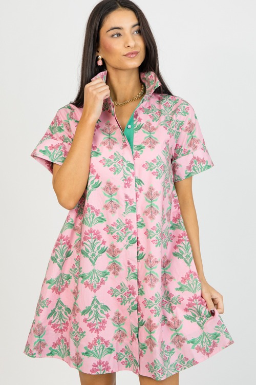 Floral Print Dress, Pink - 0114-102p.jpg