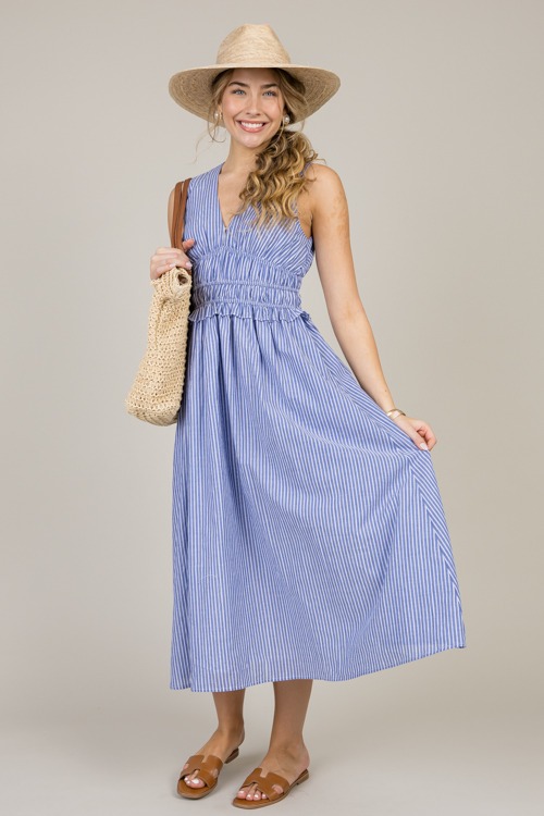 Mindy Stripe Midi, Denim Blue