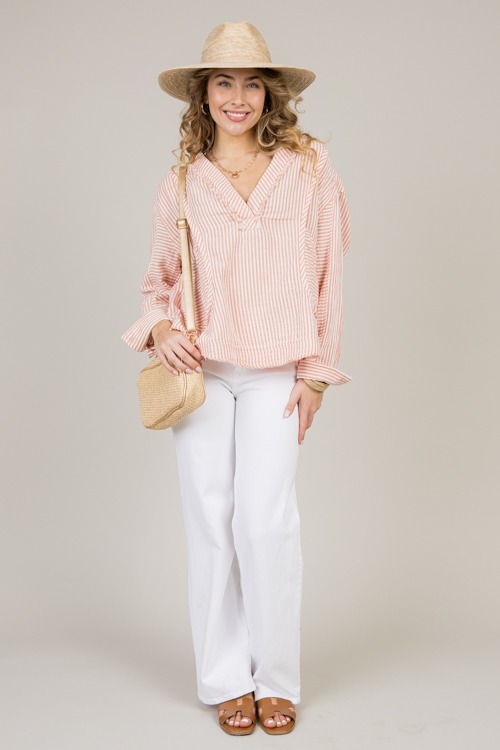 Gauze Pocket Top, Apricot Stripe - 0114-41.jpg