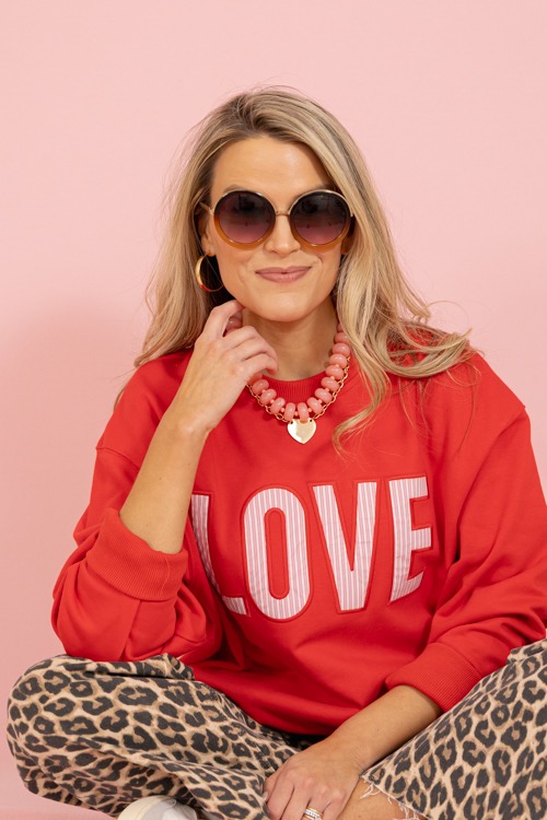 Solid Rondelle Necklace, Pink - 0115-136p.jpg