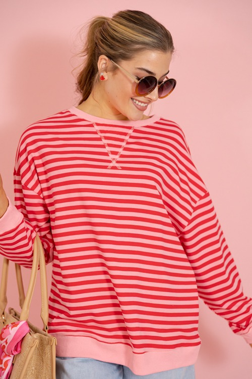 Stella Stripe Pullover, Pink/Red - 0115-150.jpg