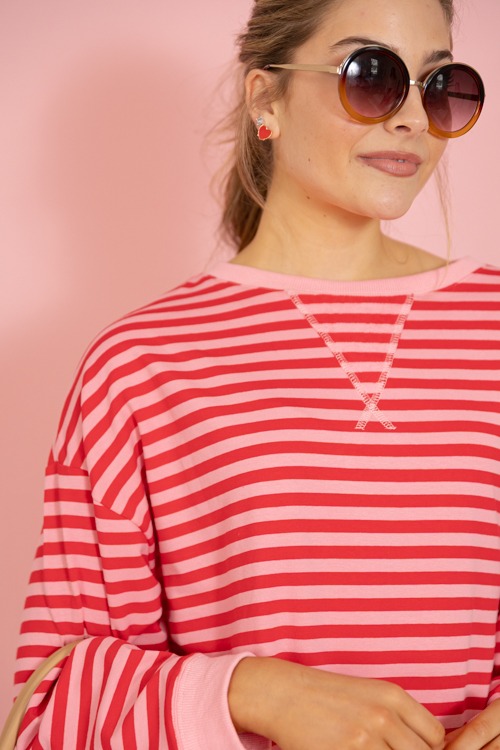 Stella Stripe Pullover, Pink/Red - 0115-152.jpg