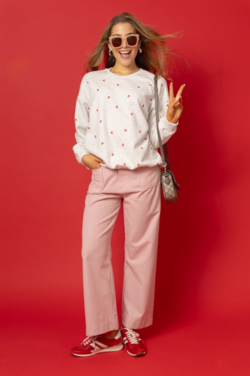 Heart Print Sweatshirt, Gray - 0115-218.jpg