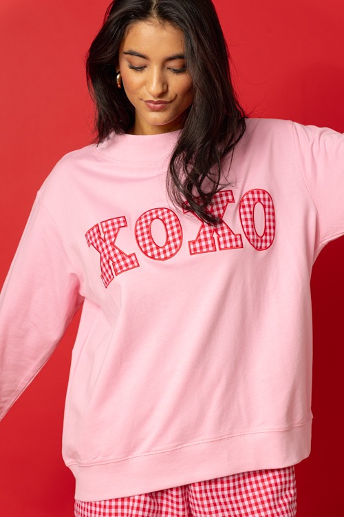 Mock Neck XOXO Sweatshirt, Pink - 0115-241h.jpg
