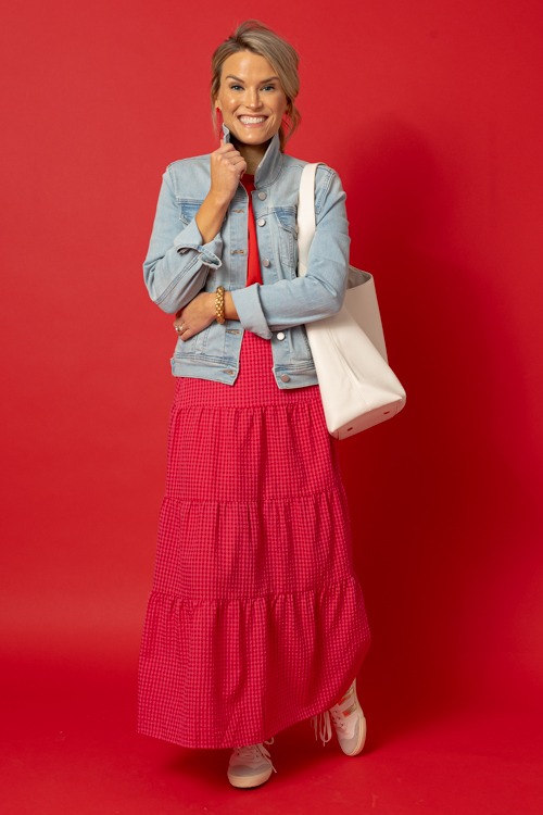 Gingham Midi Skirt, Red - 0115-242.jpg