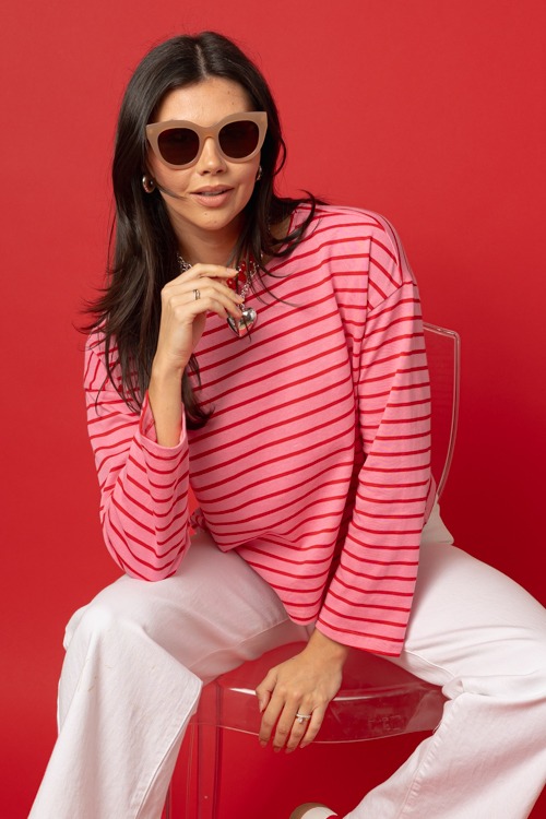 Mandy Stripe Top, Pink/Red - 0115-308.jpg