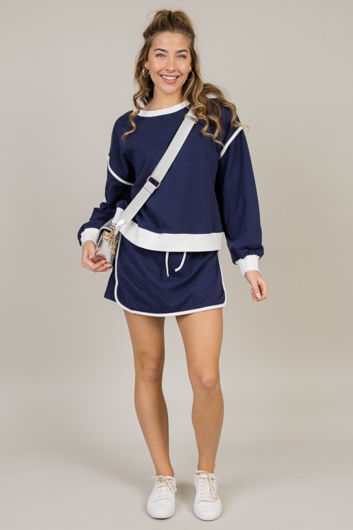 Contrast Trim Set, Navy