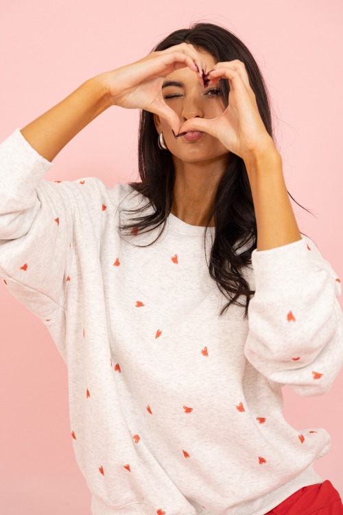 Heart Print Sweatshirt, Gray - 0115-75.jpg