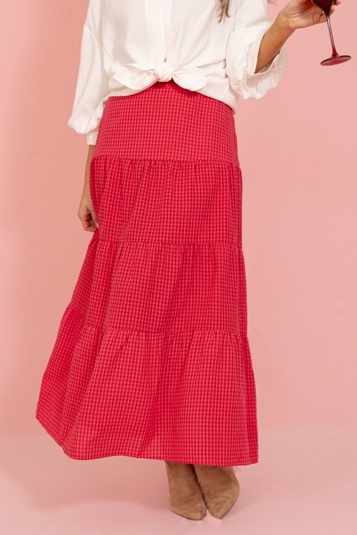 Gingham Midi Skirt, Red - 0115-83h.jpg
