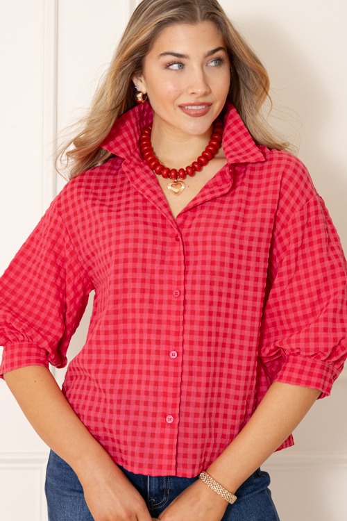 Gingham Button Down, Red/Pink - 0115-93.jpg
